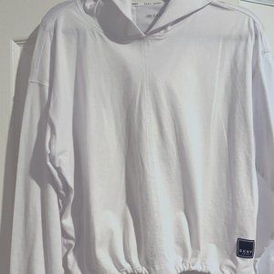 DKNY Sport white cotton drawstring hoodie , lightweight